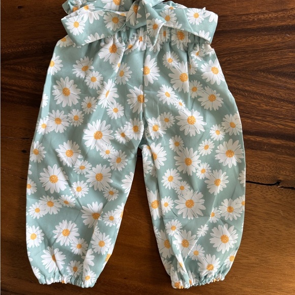 NEW Sage Green Baby Girl Outfit with Daisies 3-6M - Picture 3 of 4